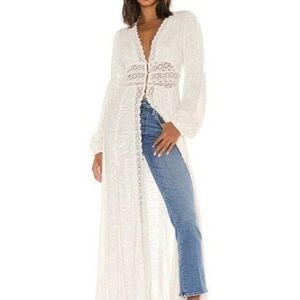 FREE PEOPLE SHADY PALM MAXI TOP OFF-WHITE